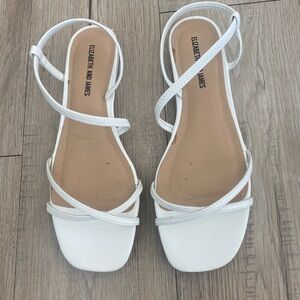 Elizabeth and James White Strappy Sandals,6.5,white